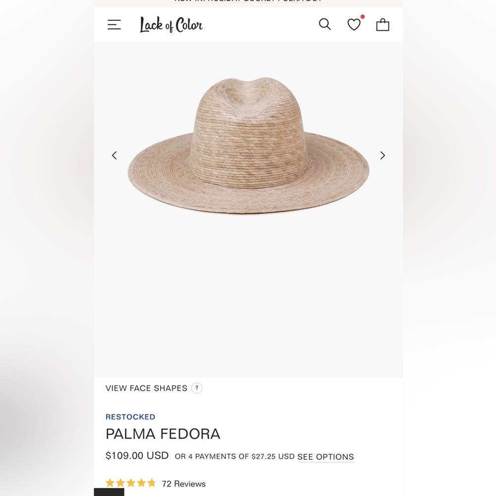 Lack Of Color Palma Fedora - Natural Beige